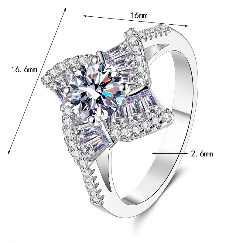 Moissanite Engagement Ring 1 Carat - Pierścionki Apaison z moissanitem o masie