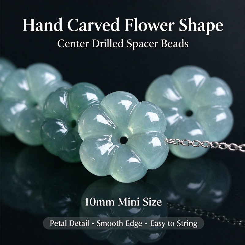 Earrings - 10 sztuk ręcznie rzeźbionych naturalnych koralików