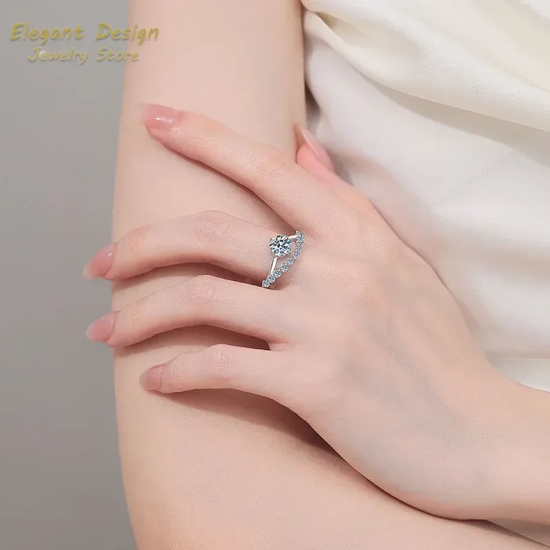 Moissanite Engagement Ring 1 Carat - Pierścionek Ślubny z Diamentem i Moissanitem