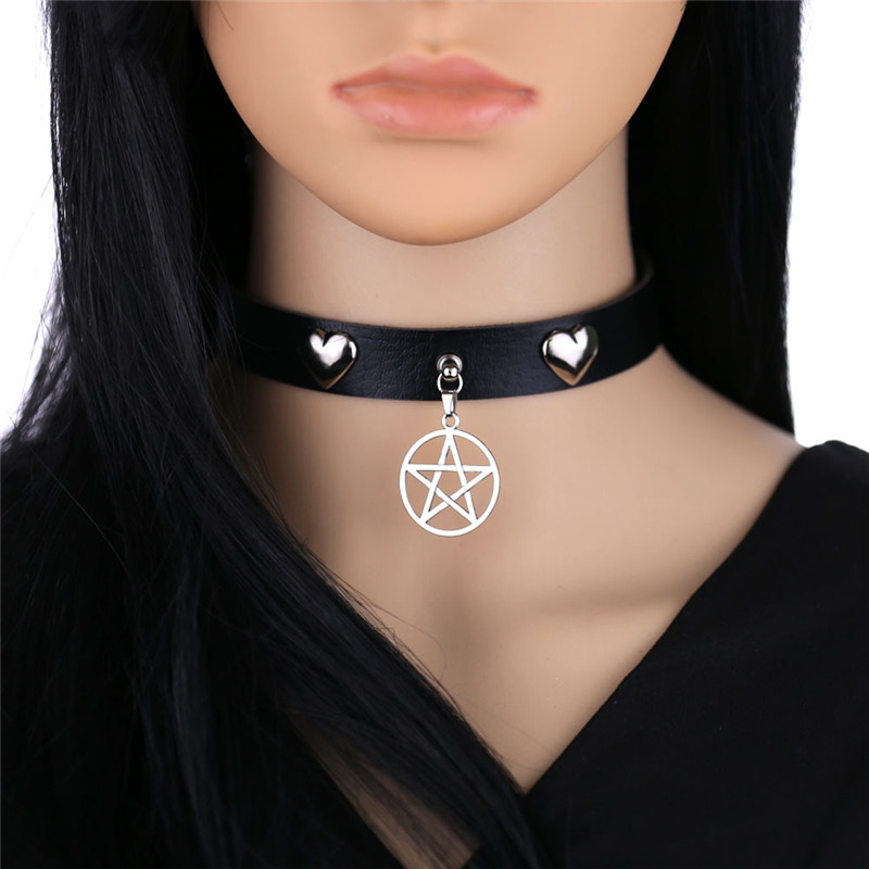 Goth Punk Spike Choker - Punk Halloween Emo Cosplay Black Goth