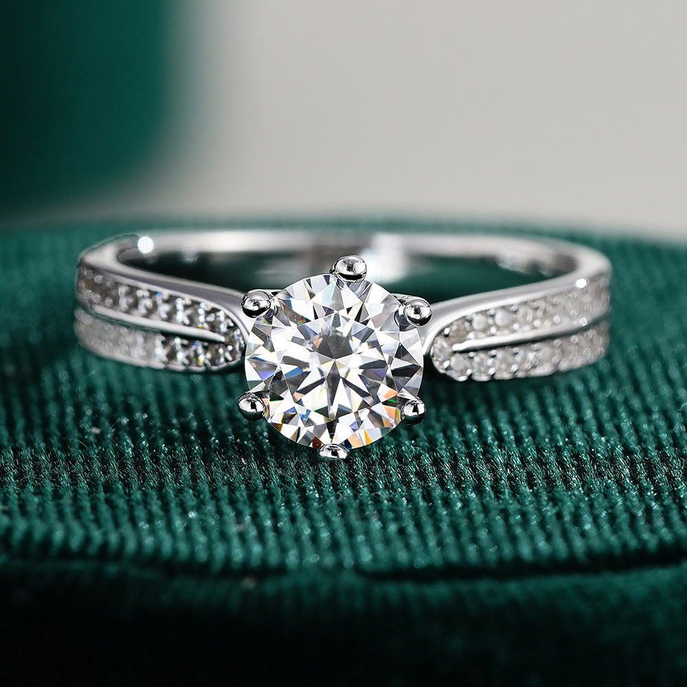 Moissanite Engagement Ring 1 Carat - Pierścionek zaręczynowy z moissanitem o szlifie