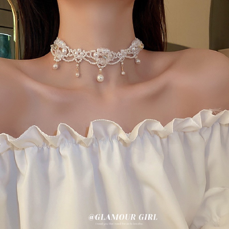 Pearl Choker Necklace Vintage - Luksusowy naszyjnik z perłami w stylu