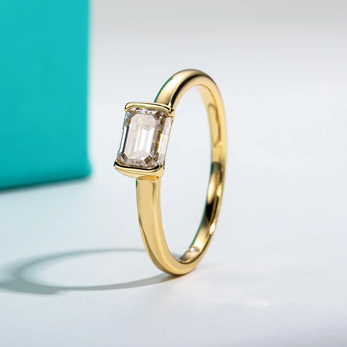 Moissanite Engagement Ring 1 Carat - FCGJHW Pierścionek z moissanitem w szlifie