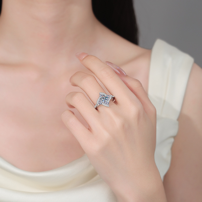Pierścionki Apaison z moissani – Moissanite Engagement Ring 1 Carat recenzja i cena