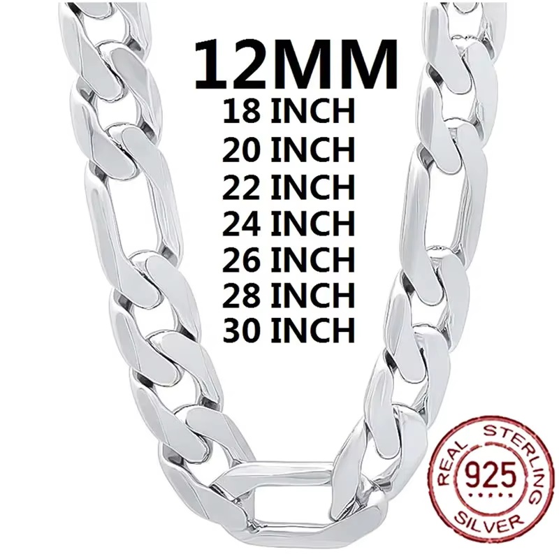 Męski naszyjnik ze srebra prób – Cuban Link Chain 12Mm recenzja i cena