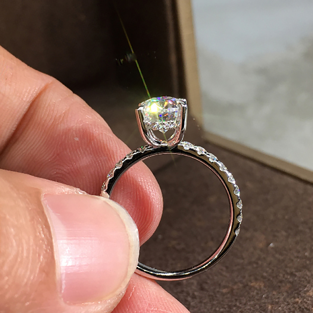 Pierścionek damski z białego z – Moissanite Engagement Ring 1 Carat recenzja i cena