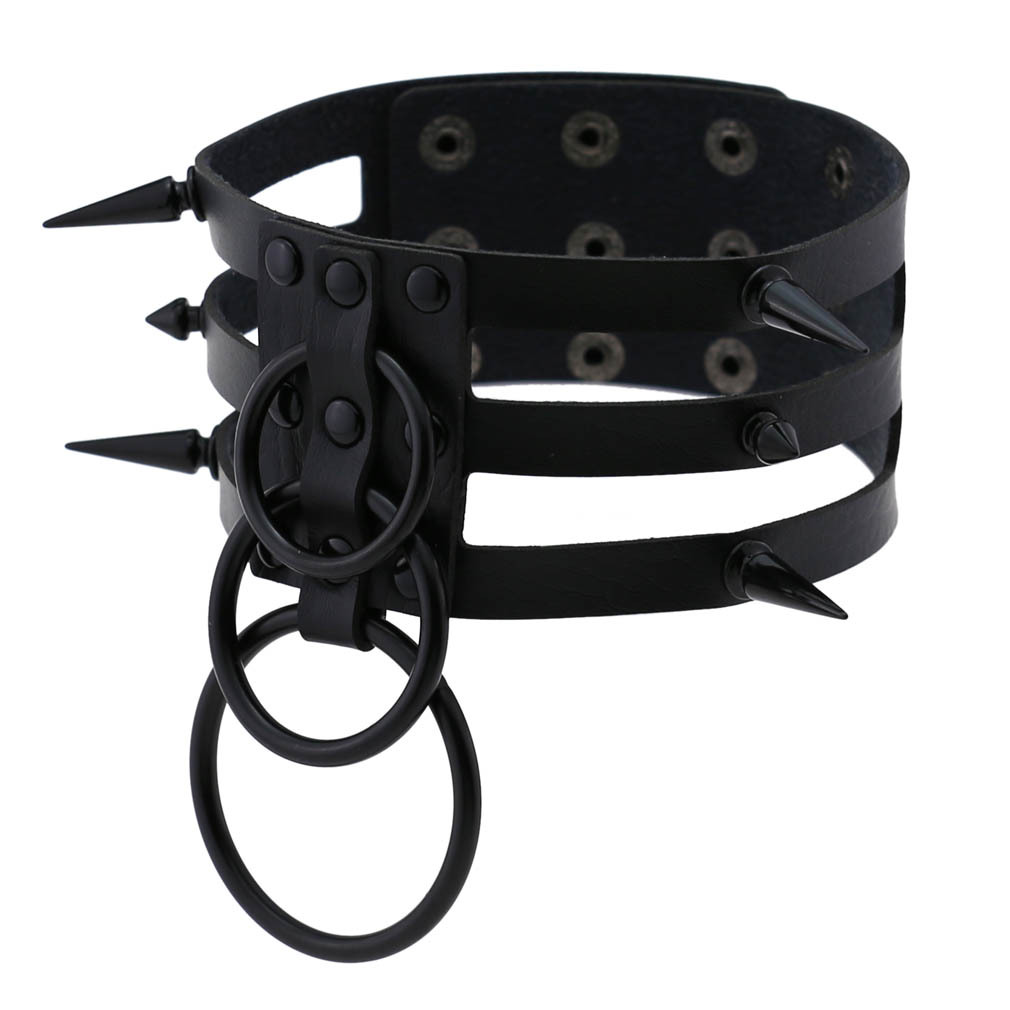 Modny naszyjnik choker ze skór – Goth Punk Spike Choker recenzja i cena