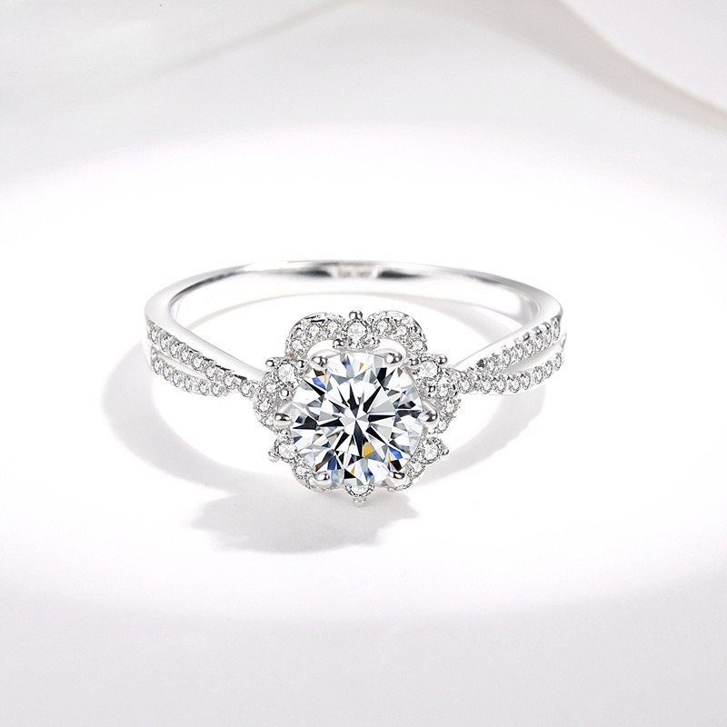 AETEEY S925 Srebrny Pierścione – Moissanite Engagement Ring 1 Carat recenzja i cena