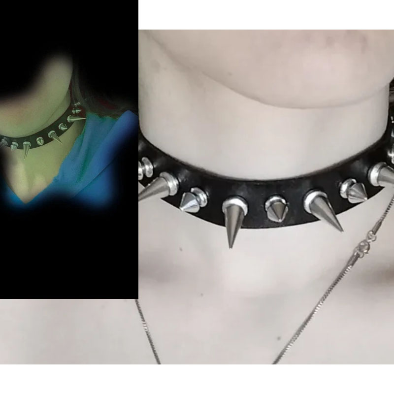 Punkowy, długi, ozdobiony kolc – Goth Punk Spike Choker recenzja i cena