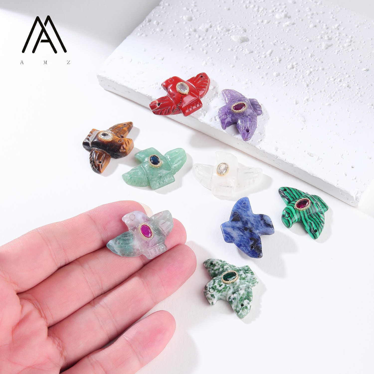 1/3/5/10 szt. Rzeźbione ozdoby – Crystal Pendant Necklace Natural Stone recenzja i cena